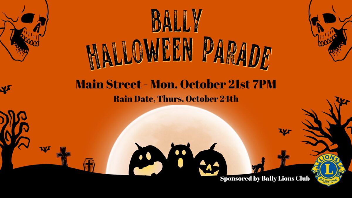 Bally halloween parade banner