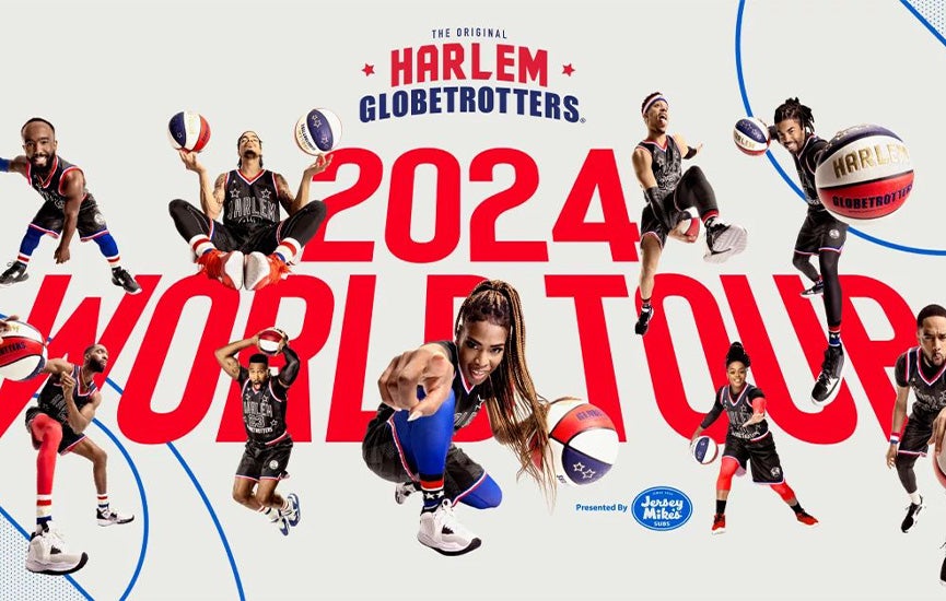 Harlem Globetrotters world tour featuring skilled basketball players and dazzling tricks