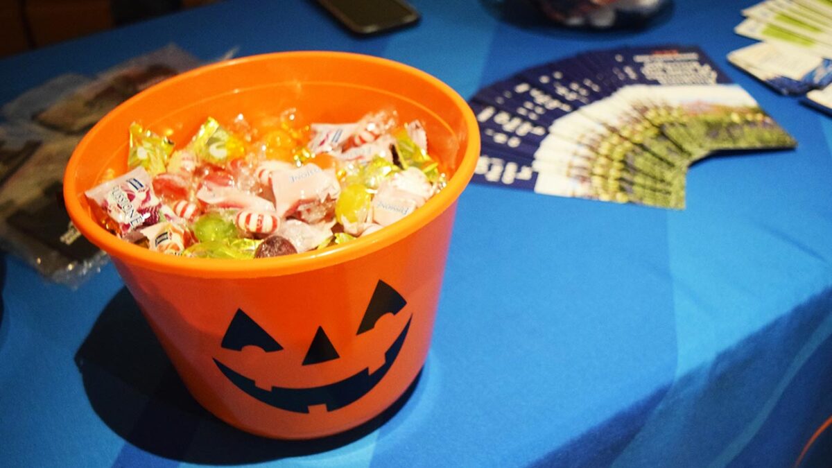 A bucket of Halloween candy at Reading Public Museum's Trick-or-Treat at The Museum