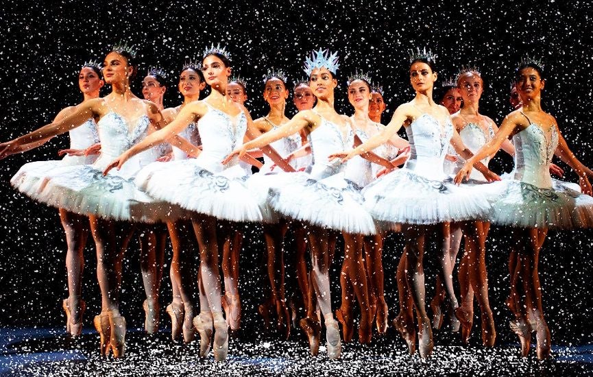 Dancers in the Nutcracker performing on stage